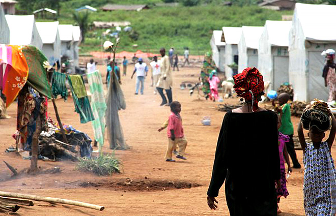 중앙아프리카공화국 수도 방기(Bangui)의 난민캠프(출처:UNOCHA)