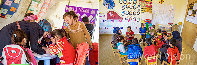 레바논 난민캠프 임시교육센터 교육지원 모습