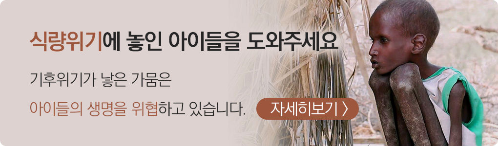 게죽을 날 만을 기다리는 아이들기후위기가 낳은 가뭄은아이들의 생명을 위협하고 있습니다.      자세히보기 >
